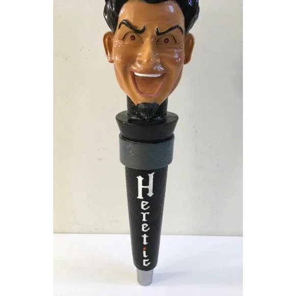 Heretic Beer Bar Breweriana Heretic Evil Twin Tap Handle Rare 12" Two Sided Head - Picture 6 of 12